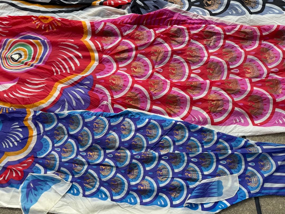 中古 鯉のぼり【A】5m 両面金太郎 こいのぼり 3色+吹流し こどもの日 節句