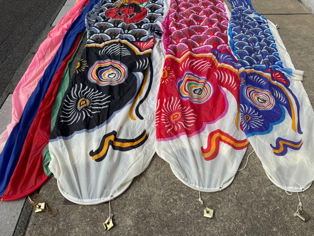 中古 鯉のぼり【A】5m 両面金太郎 こいのぼり 3色+吹流し こどもの日 節句