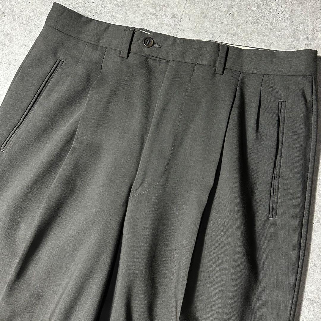 90s Giorgio Armani 美品 濃いグレー バージンウール