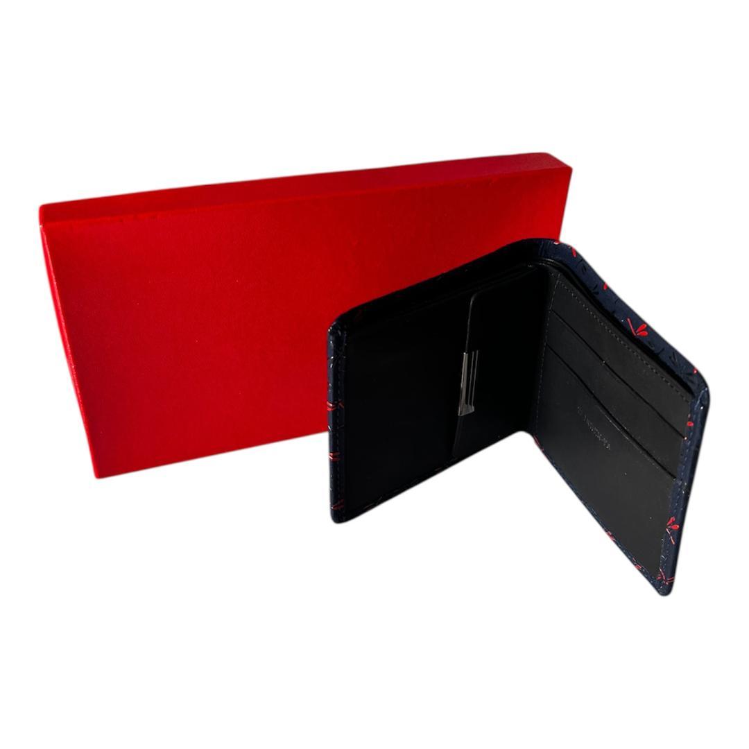 甲州印伝　印傳屋　二つ折り財布　トンボ柄　漆塗り