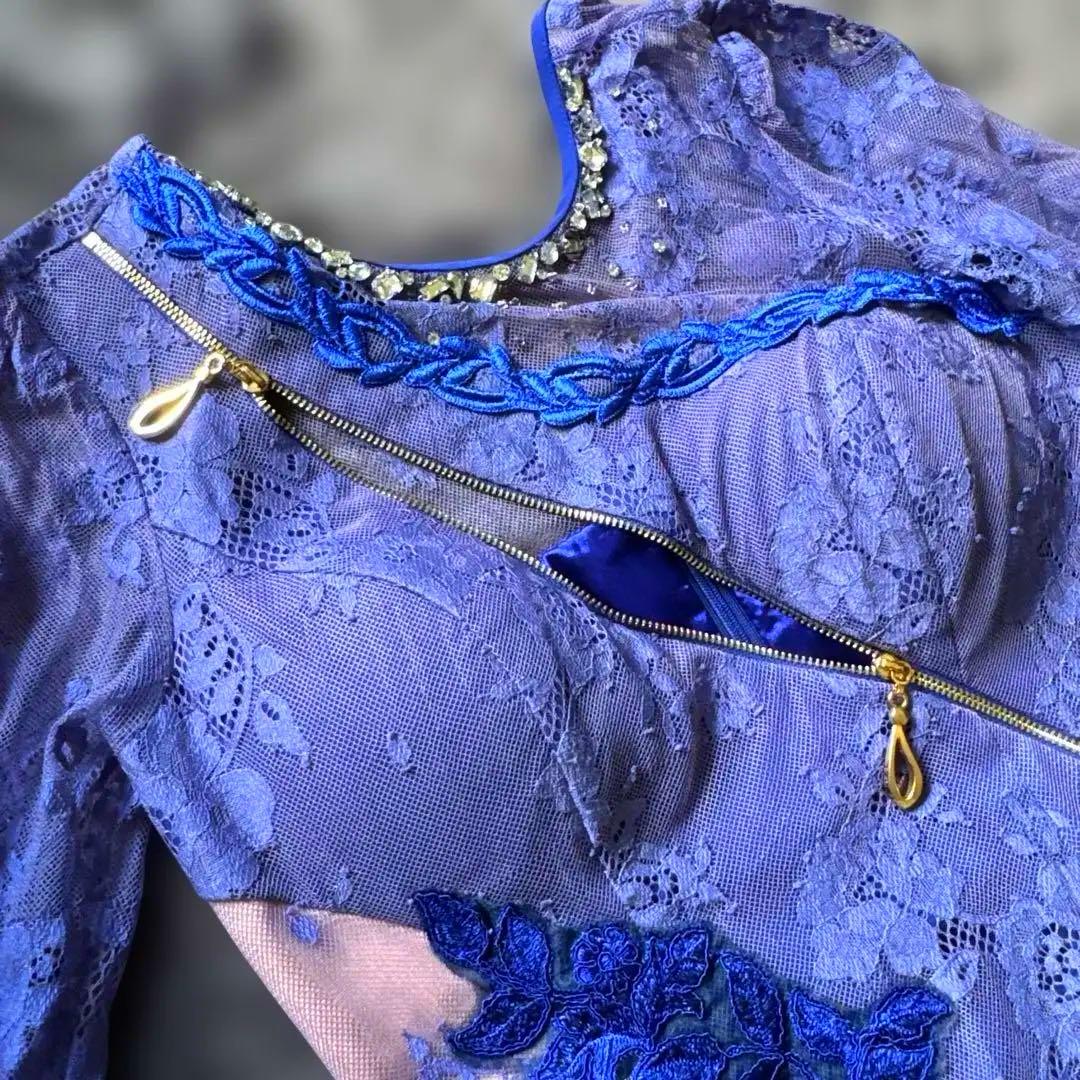 ジッパーロングキャバドレス