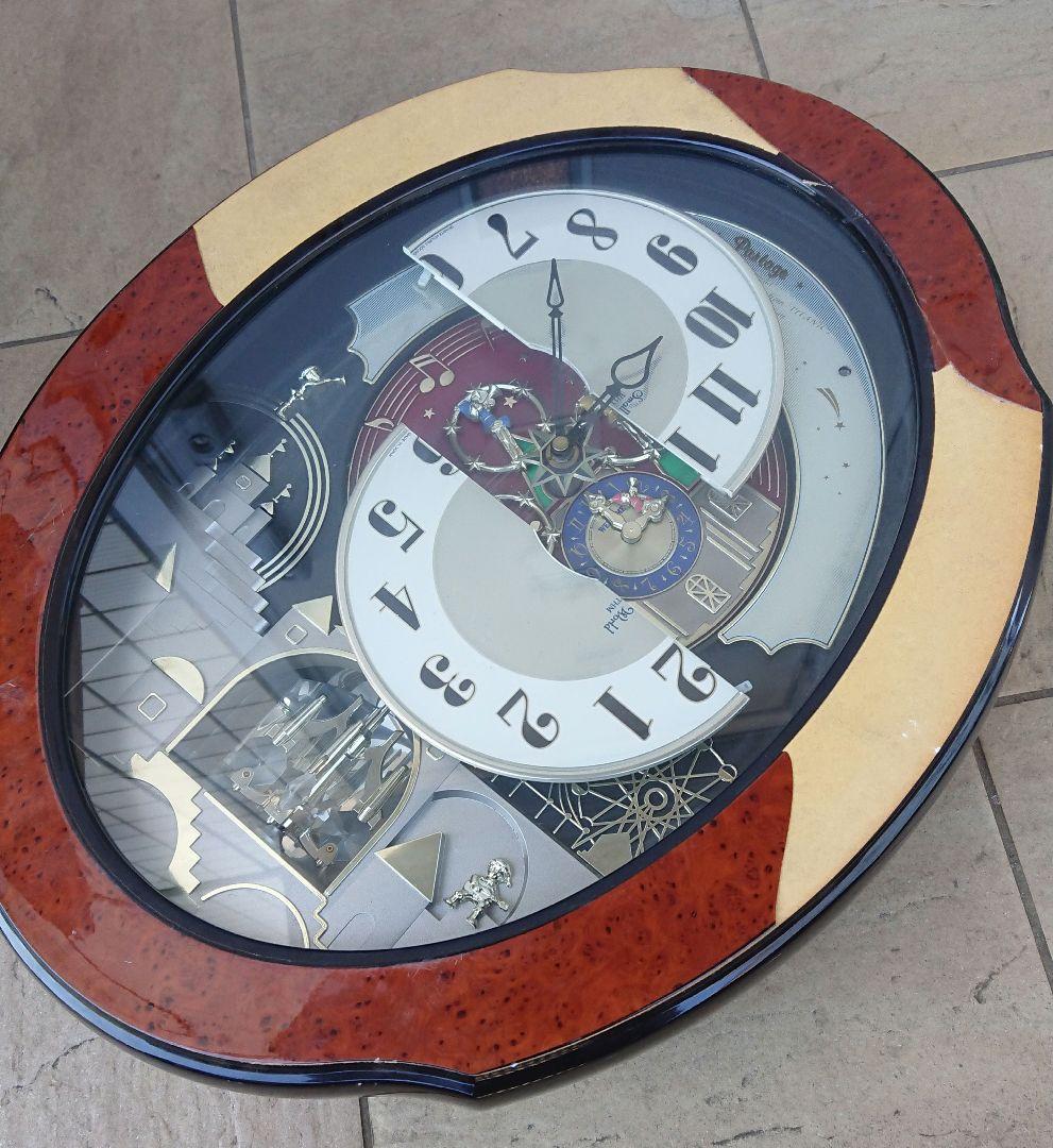 からくり動作 音声確認済 RHYTHM リズム時計スモールワールド からくり時計