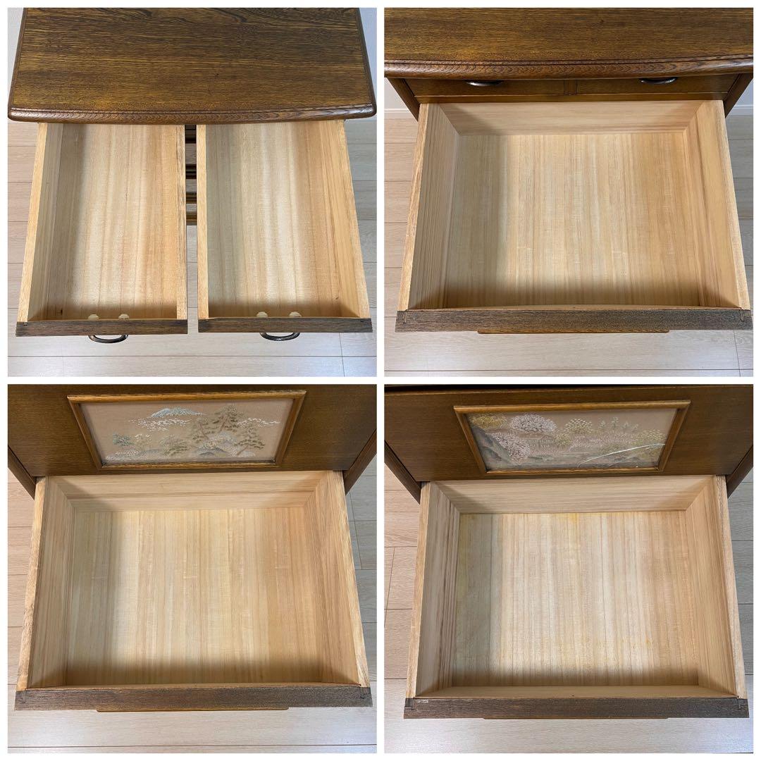 (こ50)戸塚刺繍 風景画 木製多段チェスト 洋箪笥