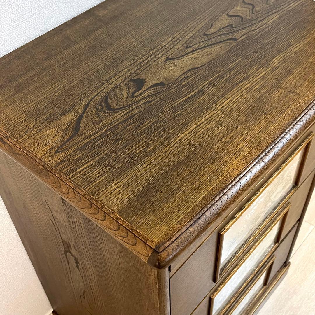 (こ50)戸塚刺繍 風景画 木製多段チェスト 洋箪笥