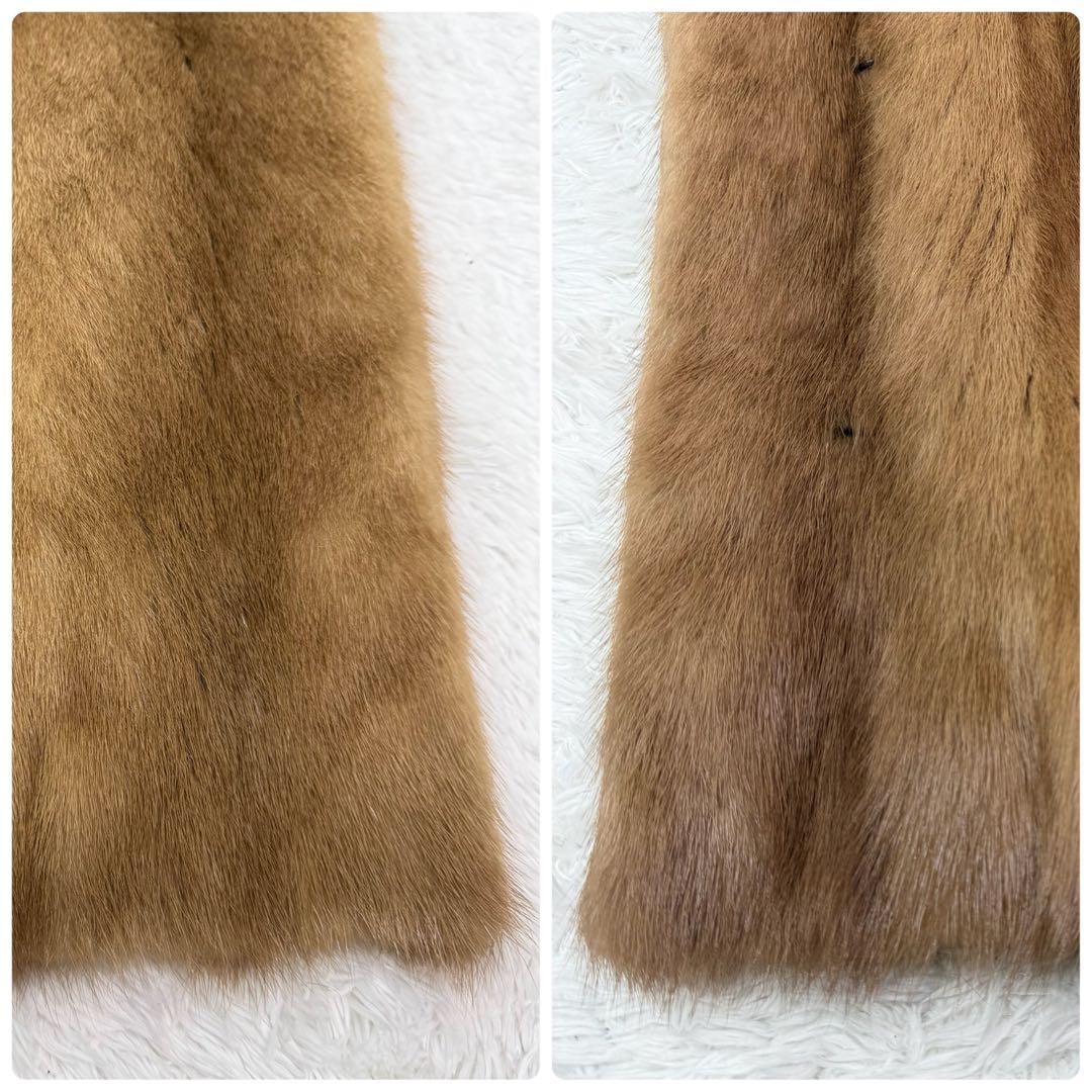 デミバフミンク コート 舐めし柔らか リアルファー 本毛皮 XL