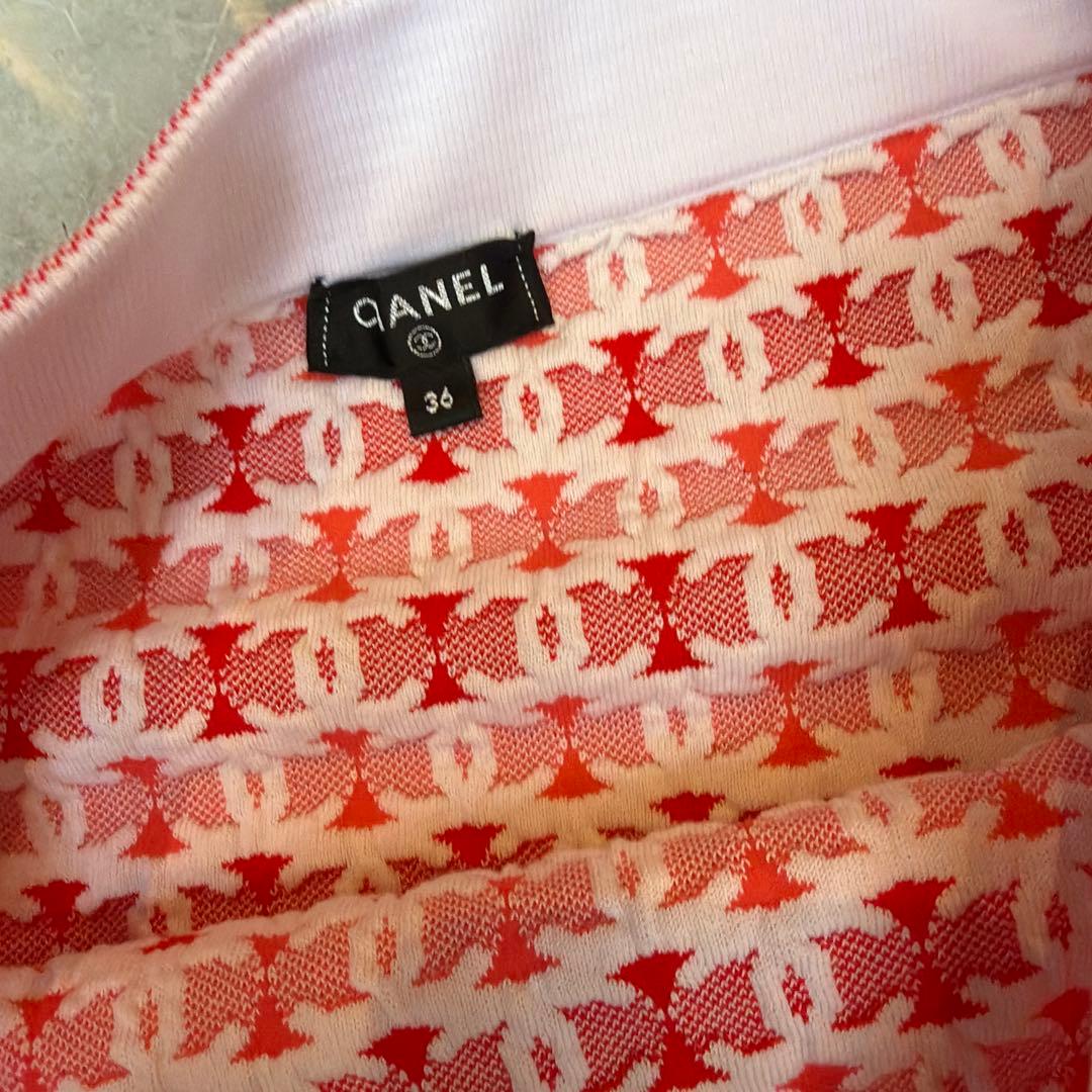 赤と白のタイトスカート 36 CHANEL シャネル