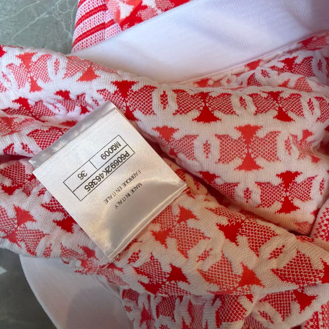 赤と白のタイトスカート 36 CHANEL シャネル