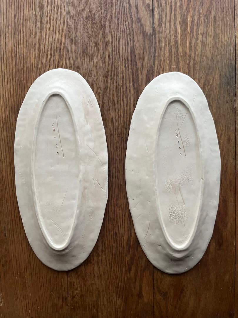 新品未使用 オノエコウタさん白い陶器オーバル皿 大2枚セット