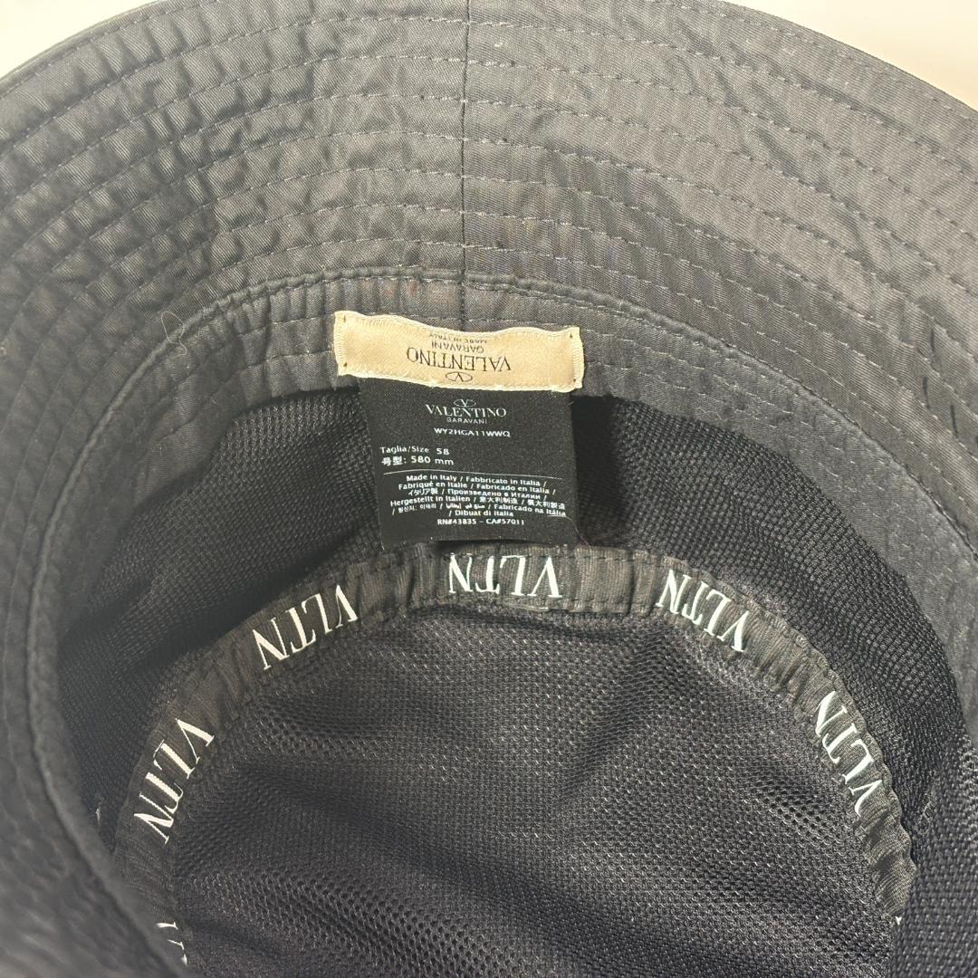 極美品 ヴァレンティノ ガラヴァーニ ロゴ バケットハット 帽子 黒