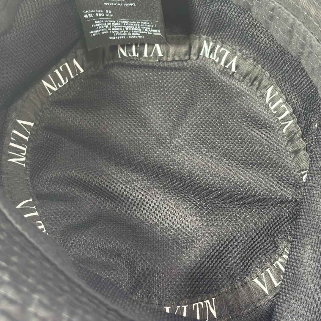 極美品 ヴァレンティノ ガラヴァーニ ロゴ バケットハット 帽子 黒