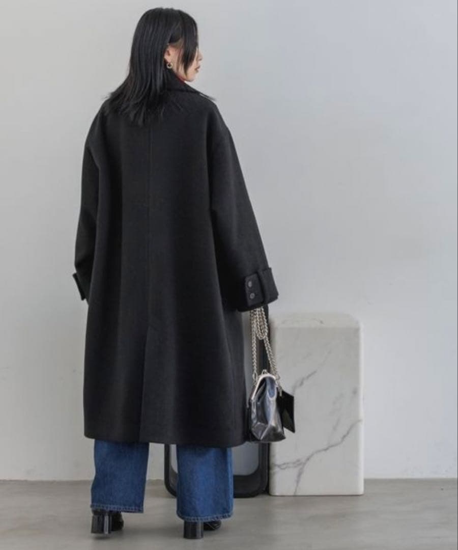 ☆【JEANASIS】ウールチェスターロングコート〈新品未使用タグ付き〉黒☆