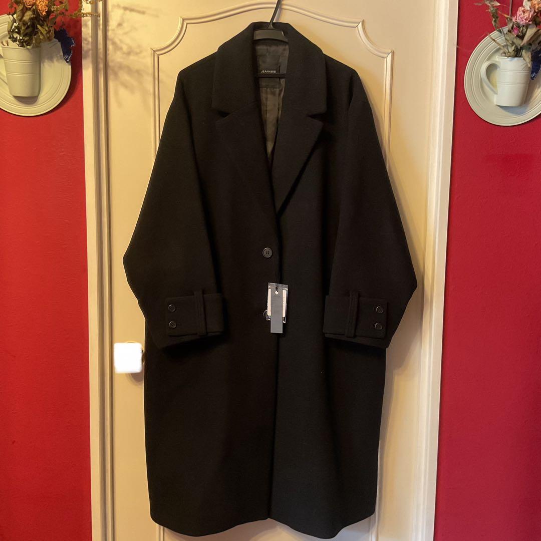 ☆【JEANASIS】ウールチェスターロングコート〈新品未使用タグ付き〉黒☆
