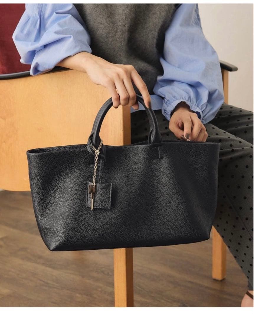 SLOBE IENA レザートートバッグ　黒　ショルダーバッグ　スローブイエナ