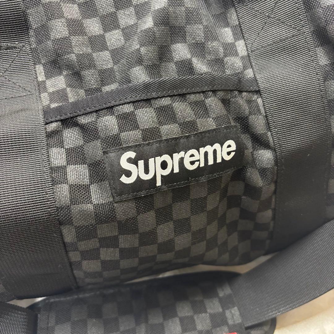 【極美品】SUPREME チェッカー柄 ダッフルバッグ ボストン BOXロゴ 黒
