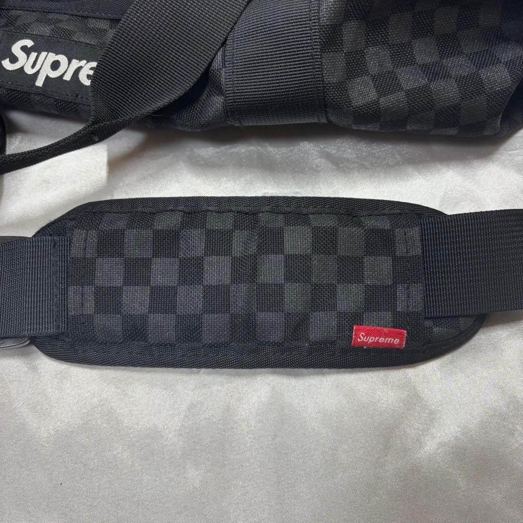 【極美品】SUPREME チェッカー柄 ダッフルバッグ ボストン BOXロゴ 黒