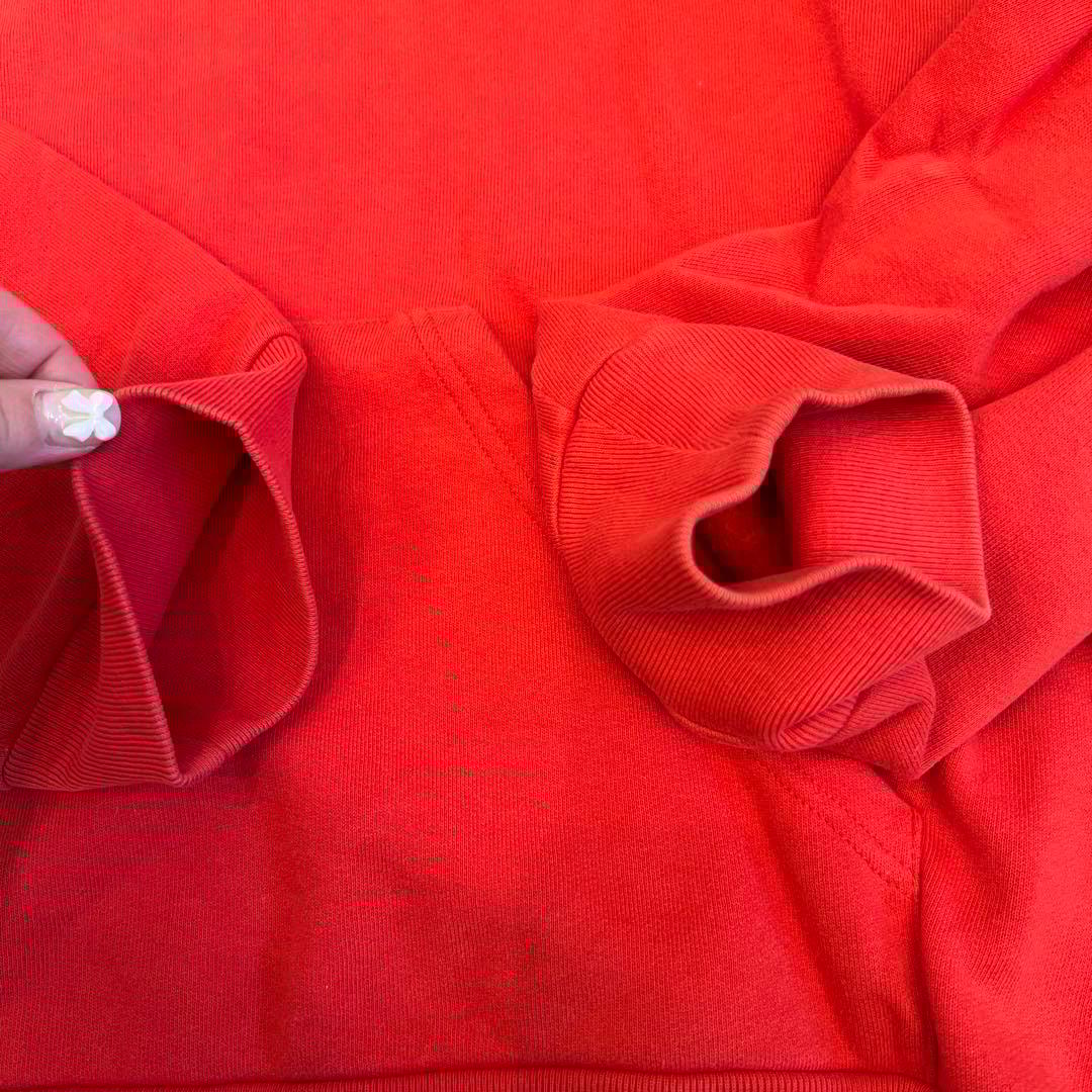 バレンシアガ パーカー プルオーバー 背面ロゴ 表記10レッド