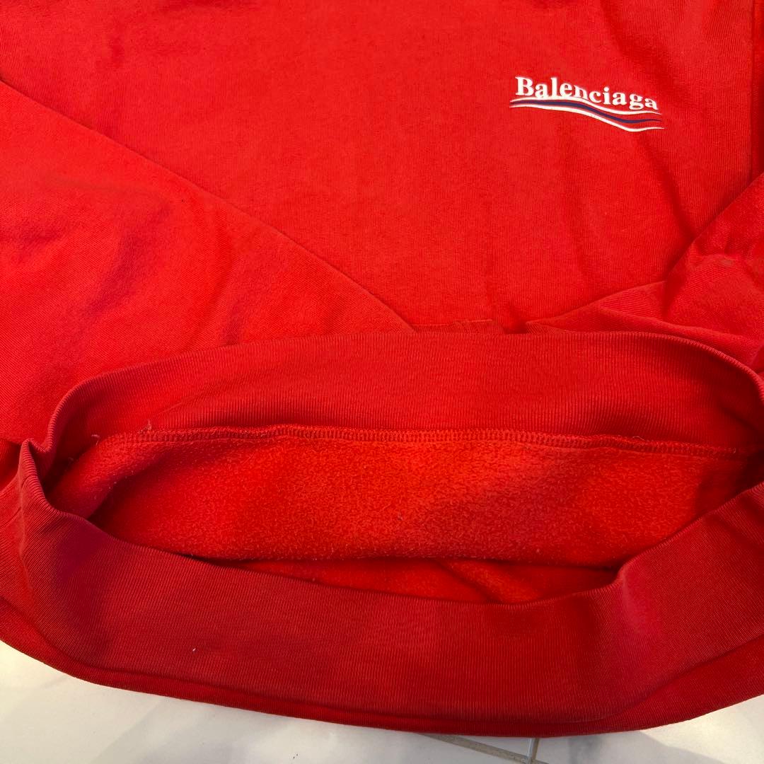バレンシアガ パーカー プルオーバー 背面ロゴ 表記10レッド