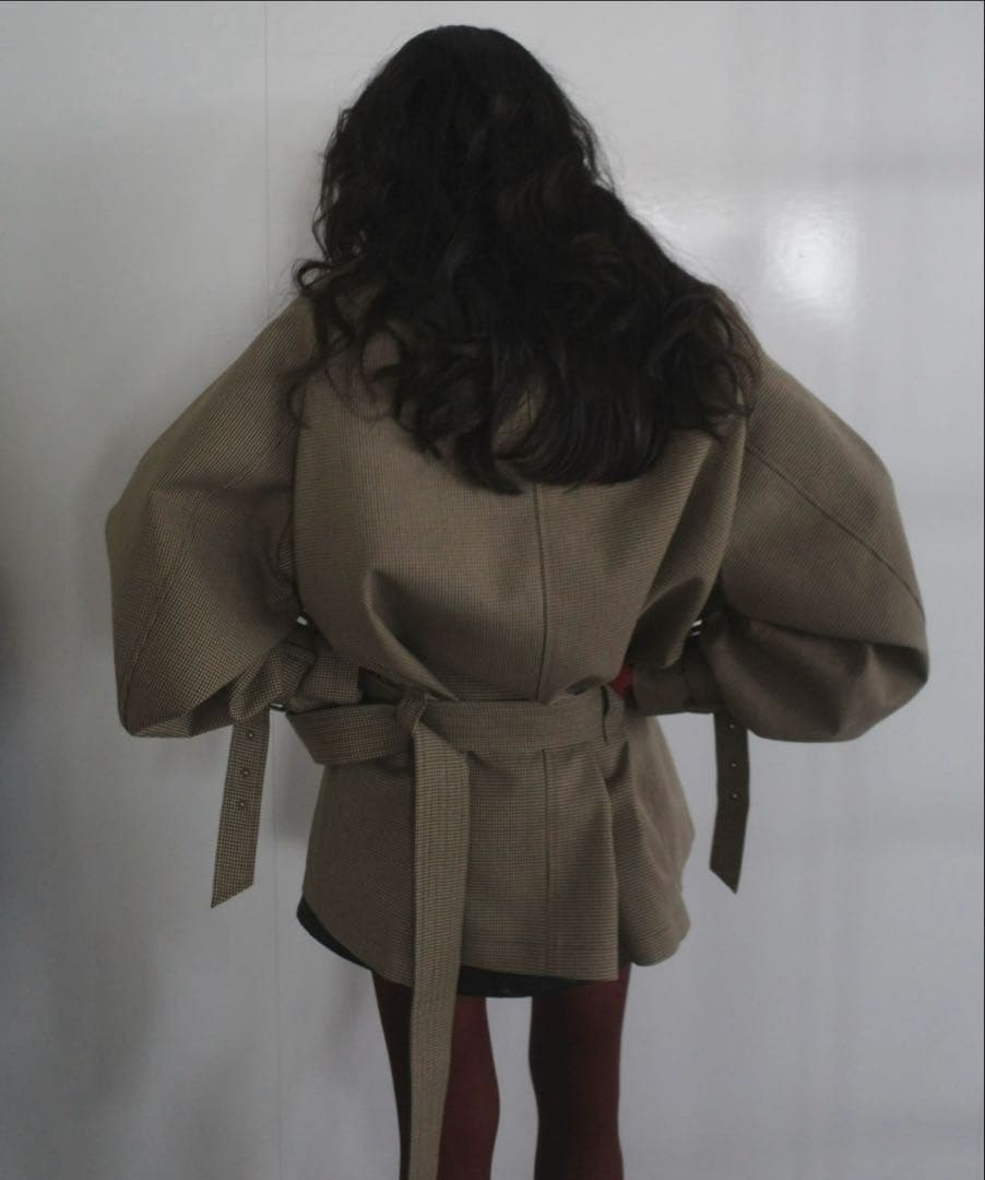 【S・ほぼ未使用】AMERI DADDY MIDI TRENCH COAT