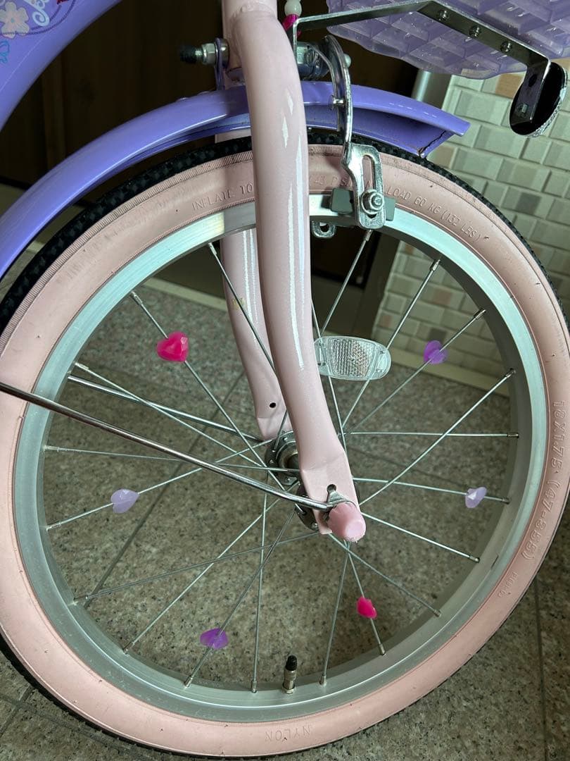 ソフィア　幼児用　自転車 三輪車　スタンド付き　補助輪付き　18センチ　中古品