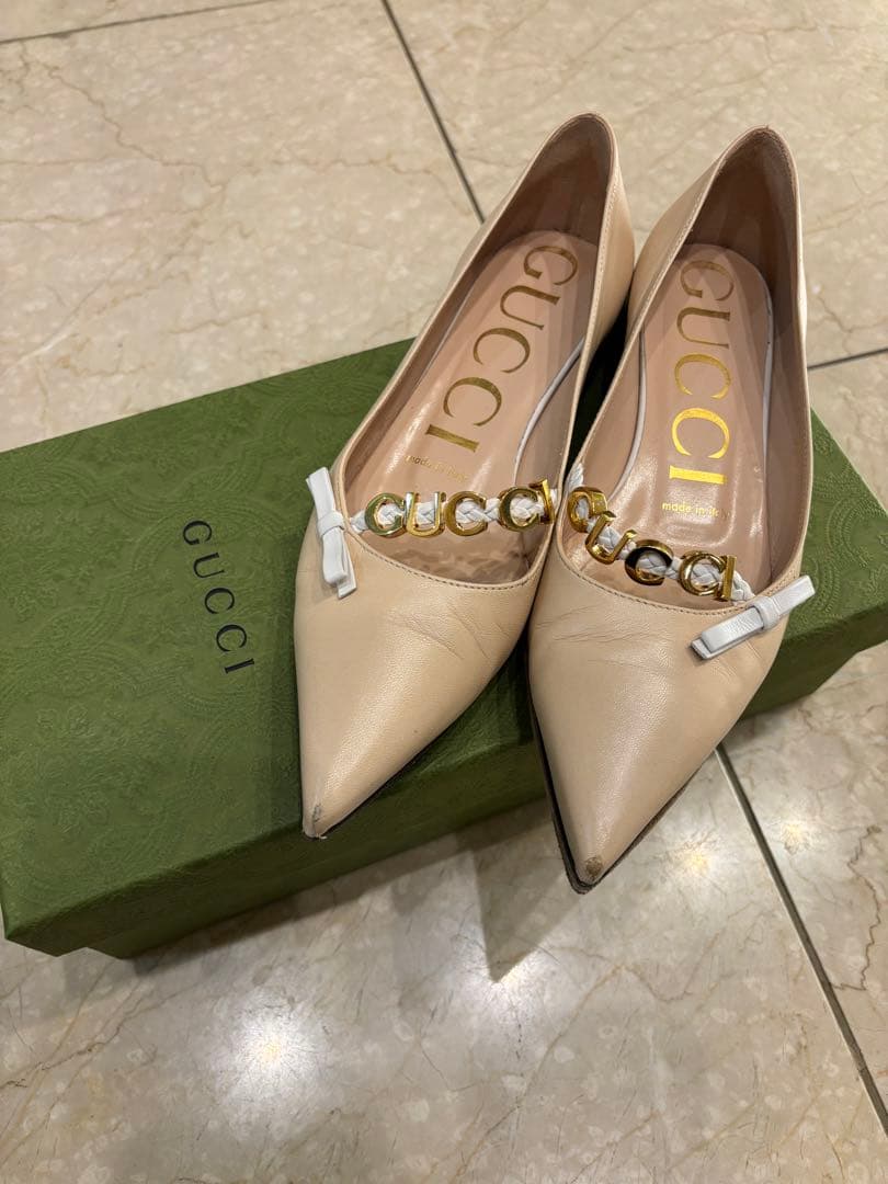 GUCCI ポインテッドシューズ　淡いピンク　35.5