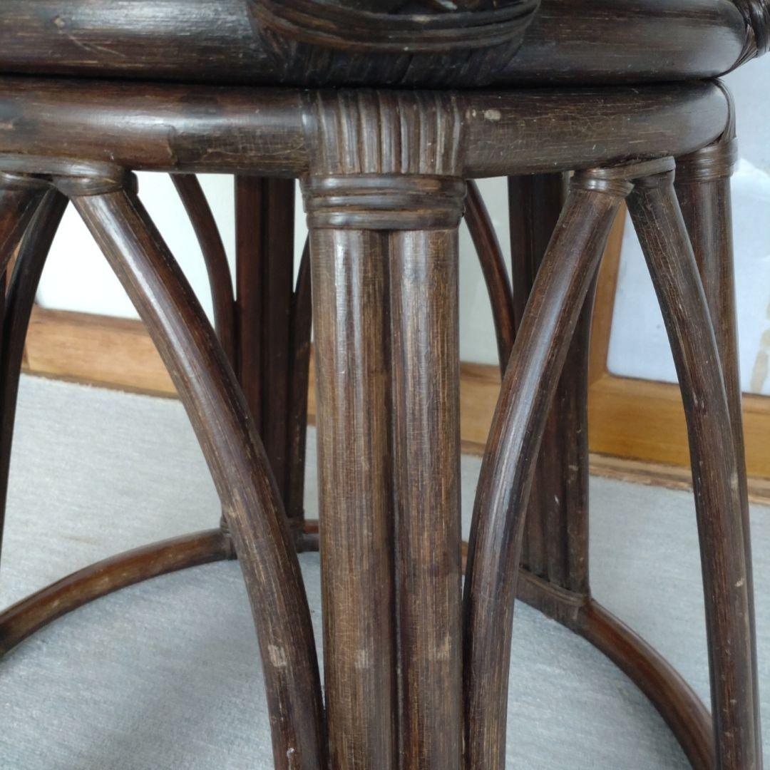 ラタンテーブル　ガーデンテーブル　机 ガラステーブル