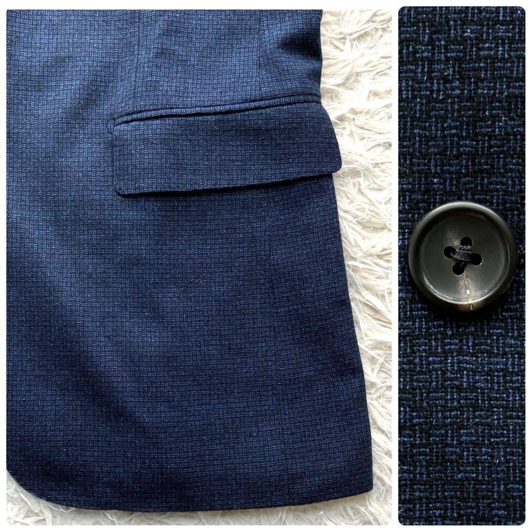 【現行 極美品 カシミヤシルク】ポールスチュアート　テーラードジャケット　L 紺