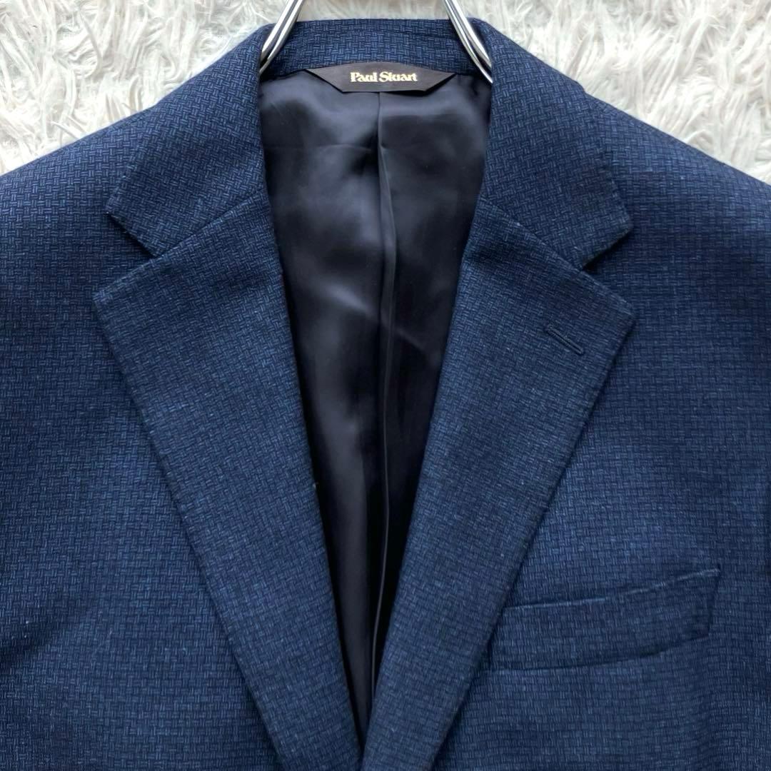 【現行 極美品 カシミヤシルク】ポールスチュアート　テーラードジャケット　L 紺