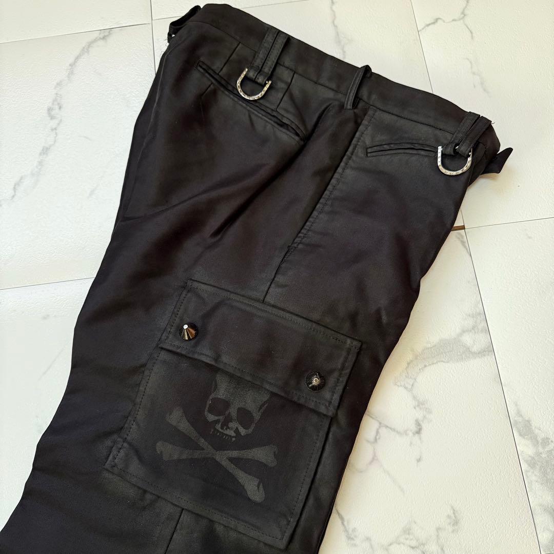 Roen ロエン スタッズ スカル ポケット カーゴパンツ フレアブラック 32
