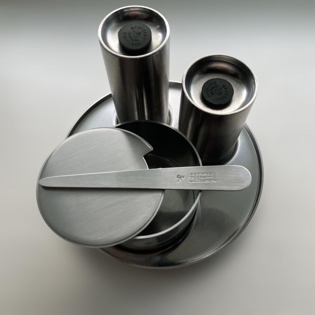 Stelton ステンレス　arne jacobsen 調味料入れ
