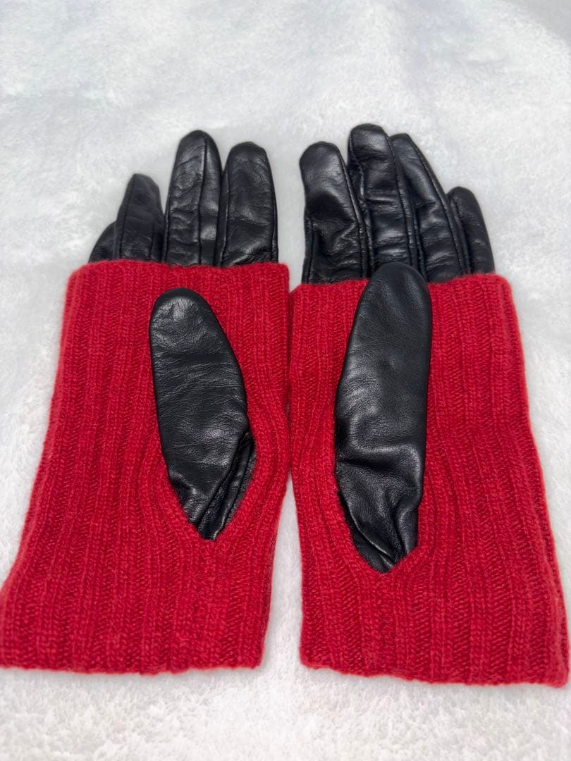 sn　ヴィヴィアンウエストウッド 手袋 羊革 ロングリブニットカフス