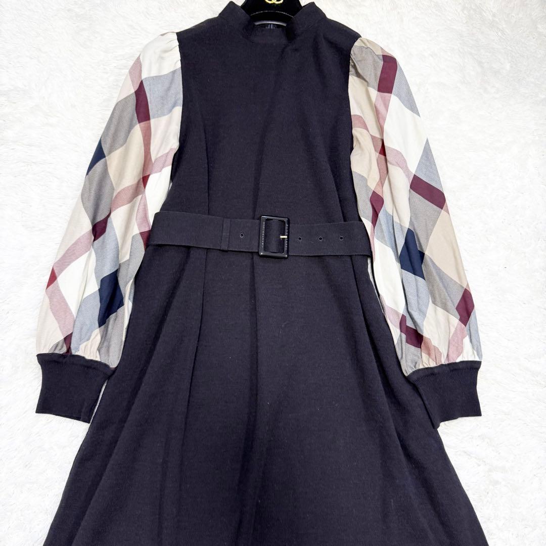 【極美品】ブルーレーベルクレストブリッジ　ウールアクリルブレンドニットワンピース