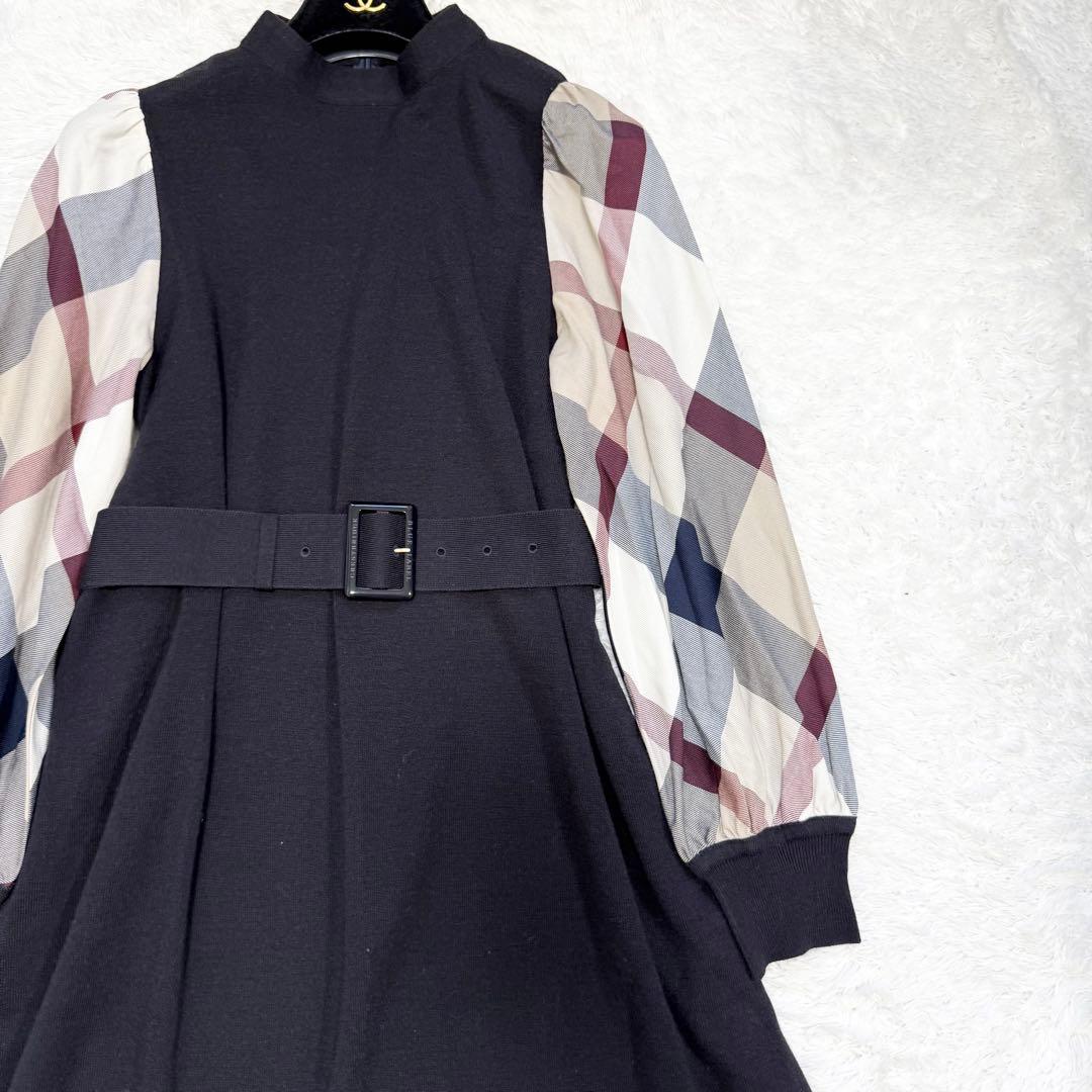 【極美品】ブルーレーベルクレストブリッジ　ウールアクリルブレンドニットワンピース