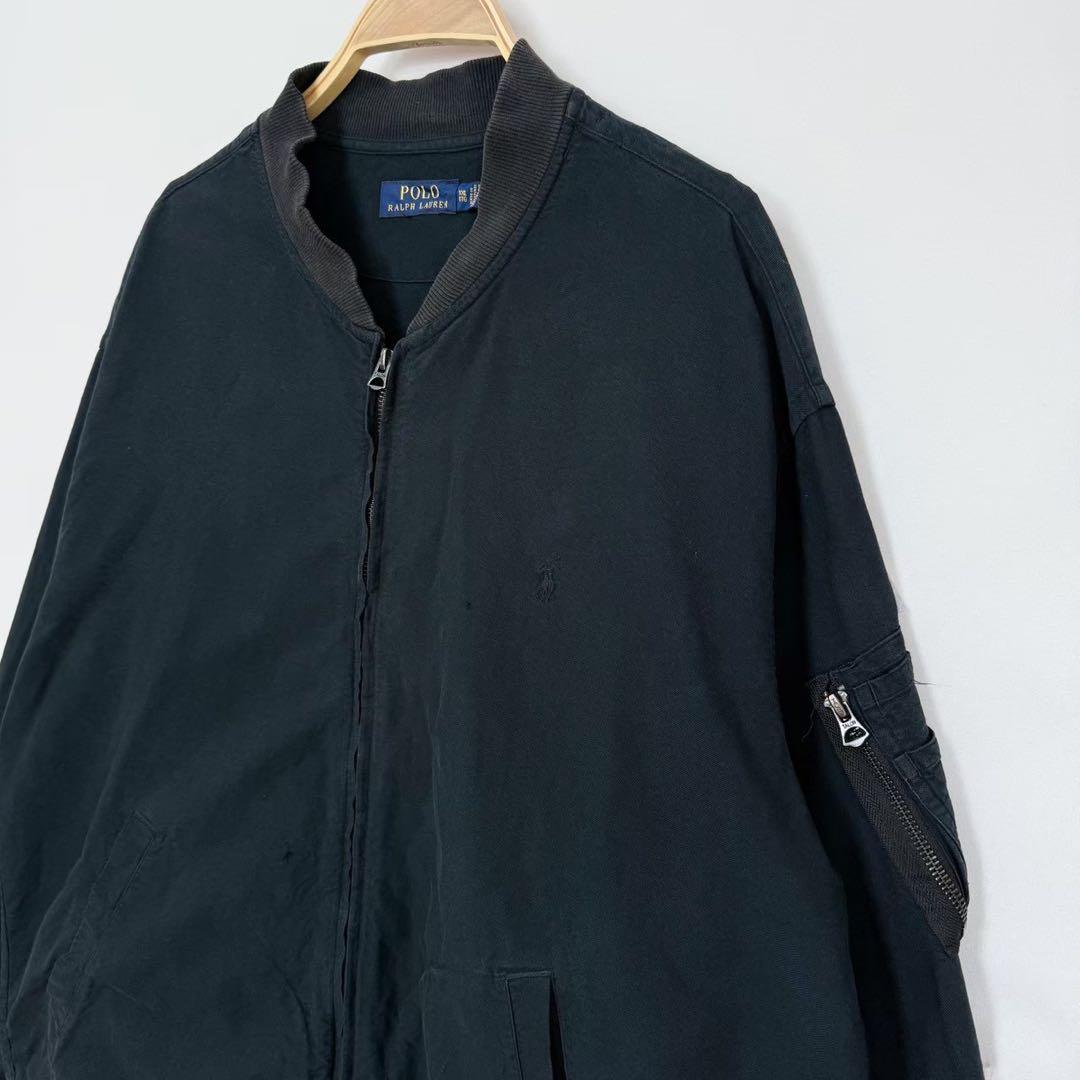 POLO Ralph Lauren コットンフライトジャケット ブラックS24b