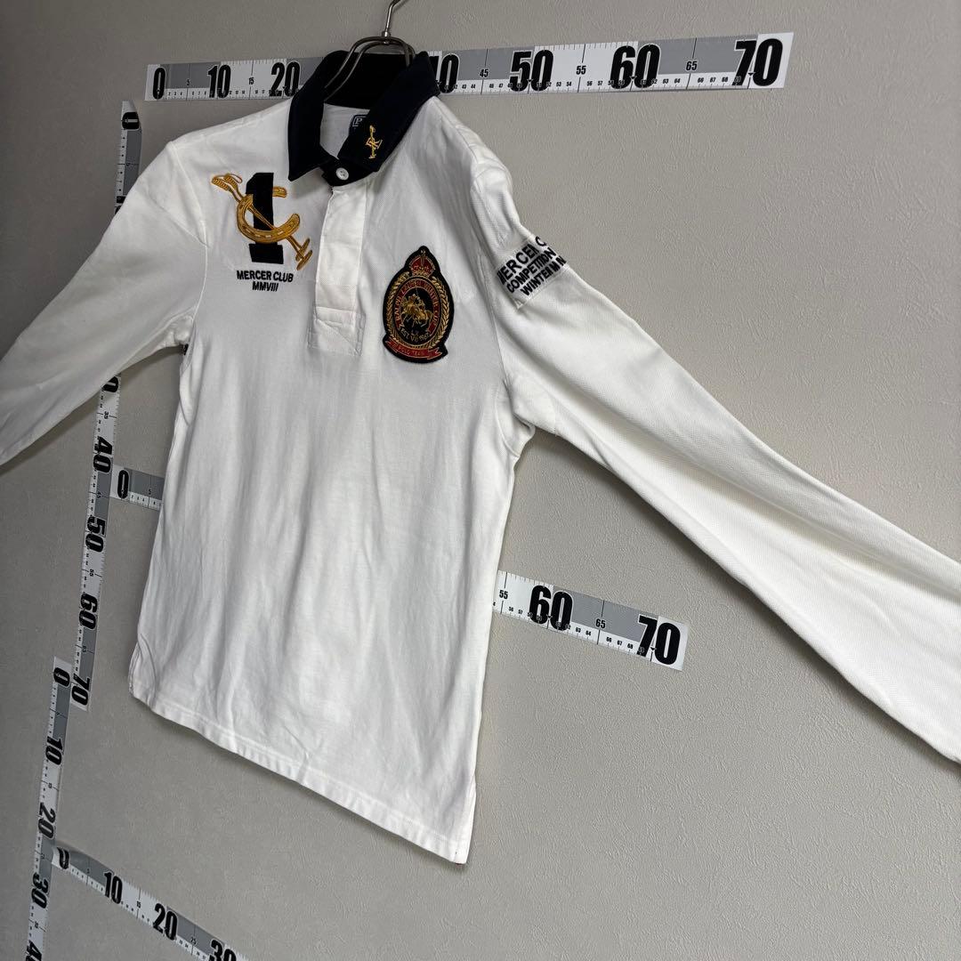 黒白POLO ポロ Ralph Lauren ラルフローレン 長袖ラガーシャツM