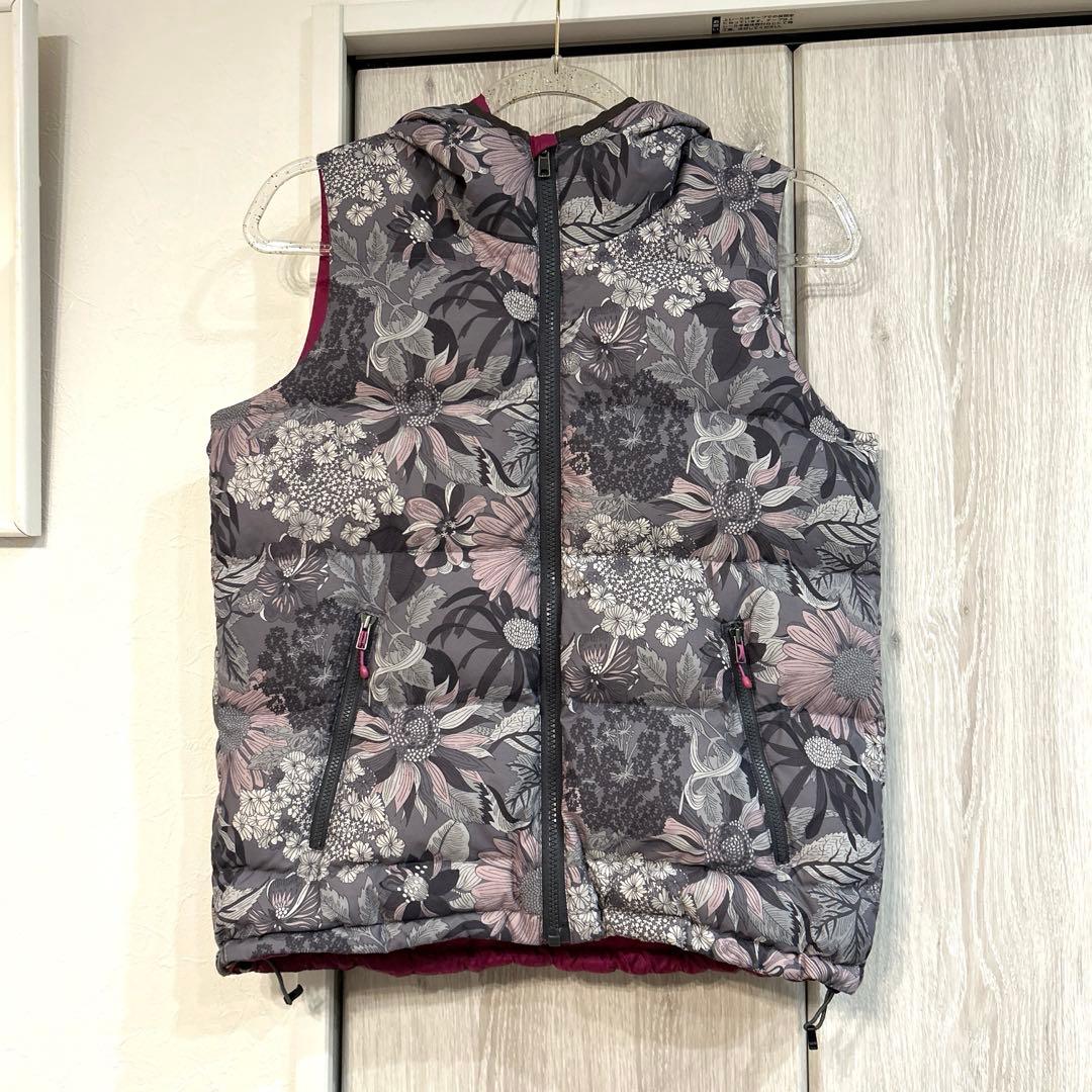 パール　ミズノ× リバティ　フード付き　ダウンベスト