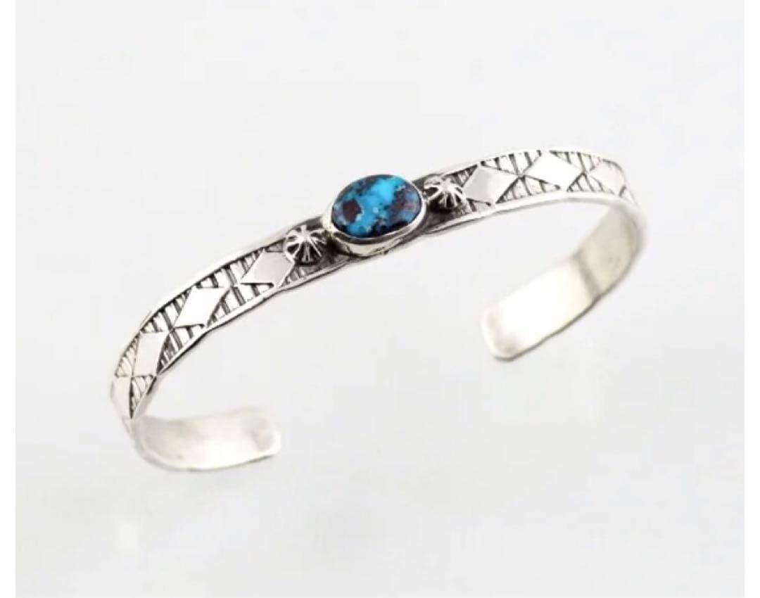 ビズビー　ターコイズ　バングル　ナバホ　インディアンジュエリー