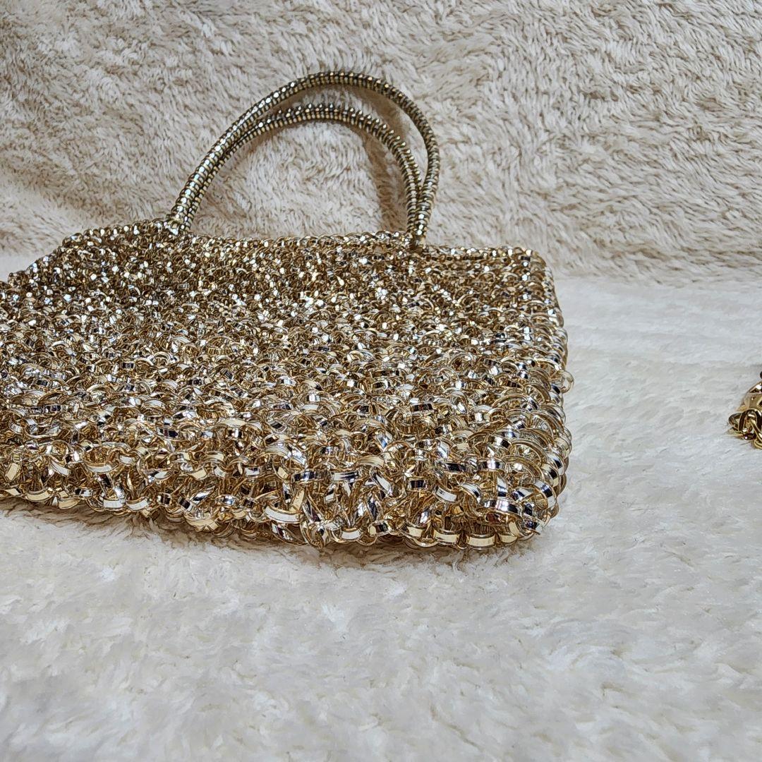 アンテプリマ ゴールド ワイヤーバッグ インナーポーチ ラインストーン 付属品有