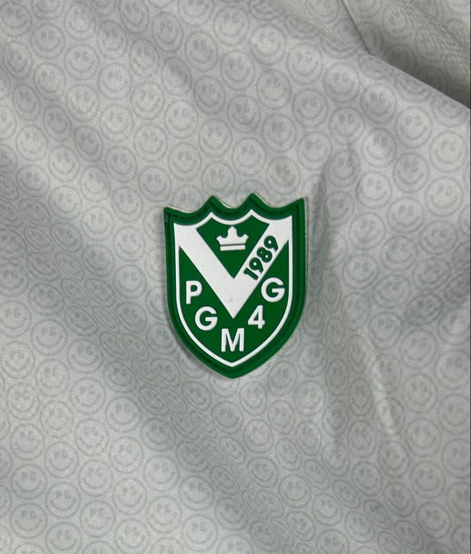 【美品】パーリーゲイツ 総柄 ロゴプリント ジャケット ホワイト 1 M 春