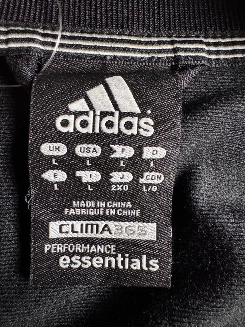 adidasトラックジャケットFCチームロゴ刺繍ブラックブロークコア