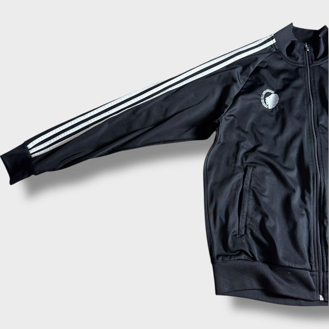 adidasトラックジャケットFCチームロゴ刺繍ブラックブロークコア