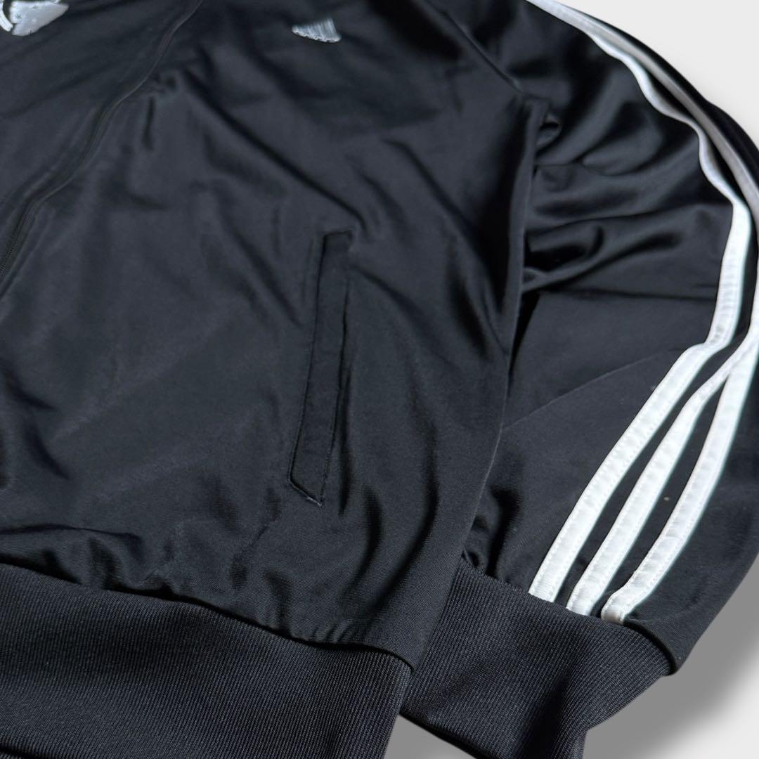 adidasトラックジャケットFCチームロゴ刺繍ブラックブロークコア