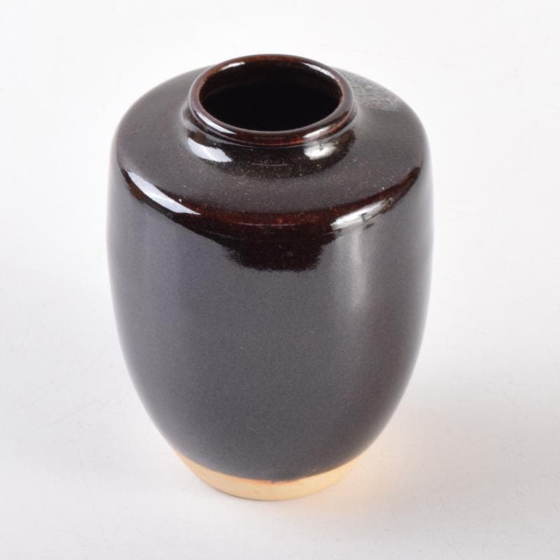 K・K　茶道具　高取焼　清水茂生造　文琳茶入　仕覆付　共箱　V　7006