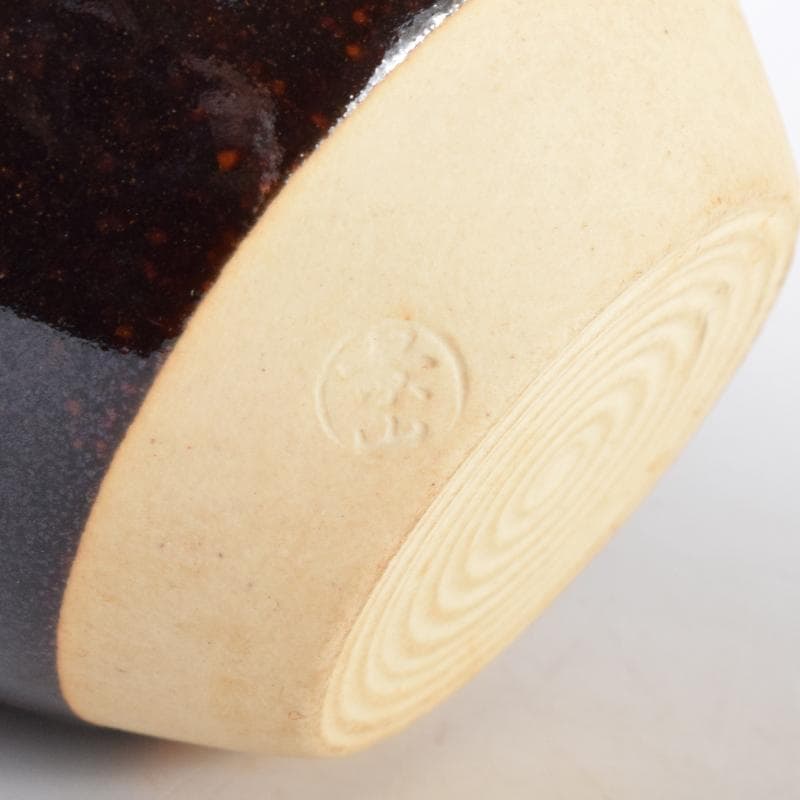 K・K　茶道具　高取焼　清水茂生造　文琳茶入　仕覆付　共箱　V　7006