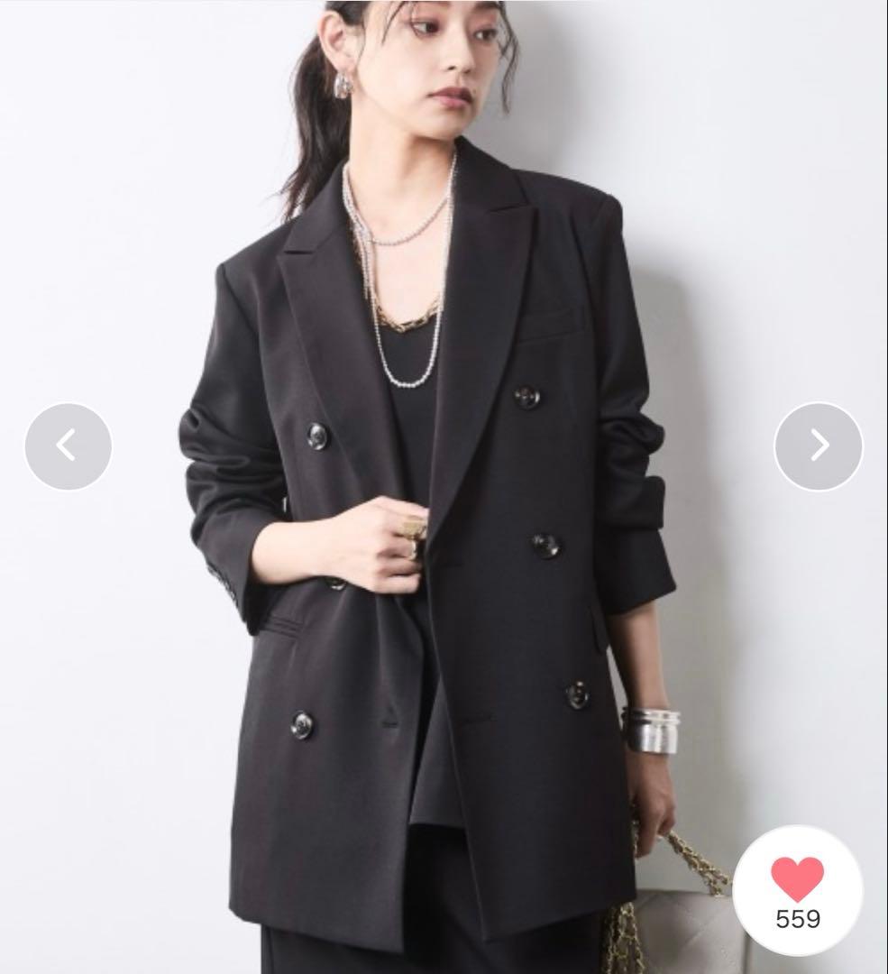 【セットアップ対応】ダブルテーラードジャケット＜大きいサイズ＞シックスタイル