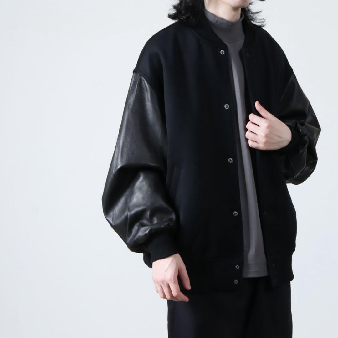 ジャケット・アウター Graphpaper Light Melton Stadium jacket