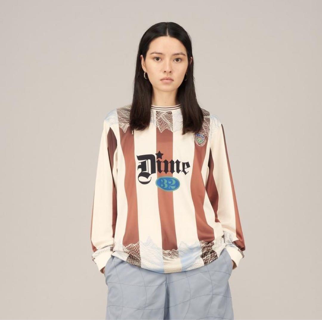 新品タグ付 Dime ダイム ゲームシャツ L Rust サッカーシャツ ロンt