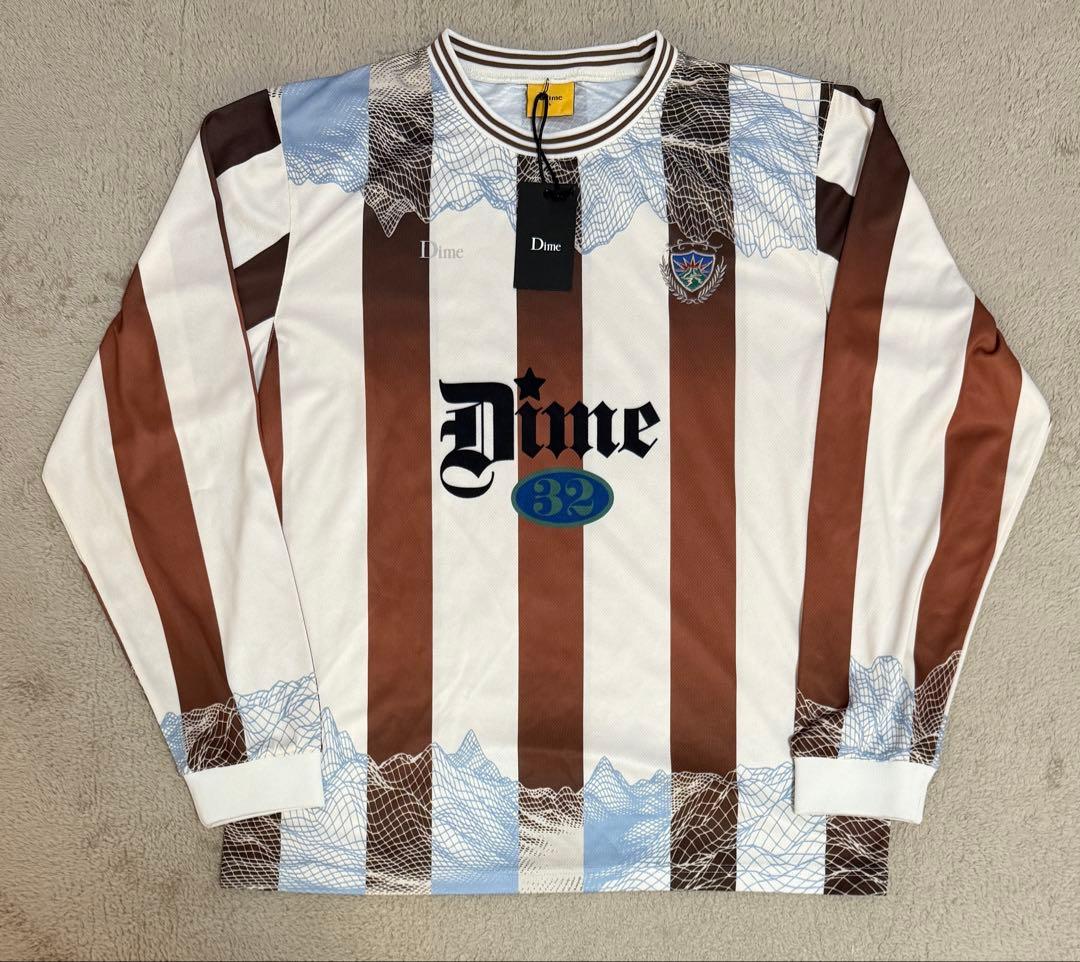 新品タグ付 Dime ダイム ゲームシャツ L Rust サッカーシャツ ロンt