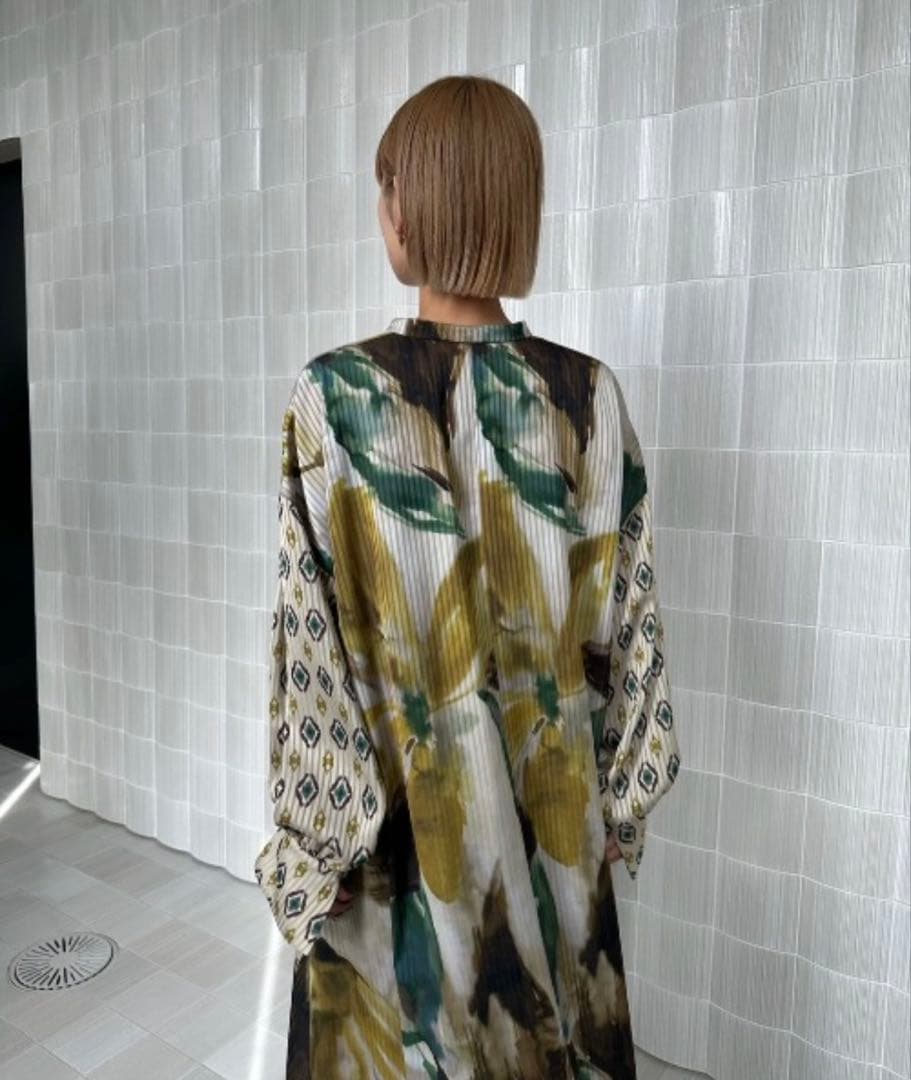 ワンピース Ameri WATERCOLOR PAINT FLORAL DRESS