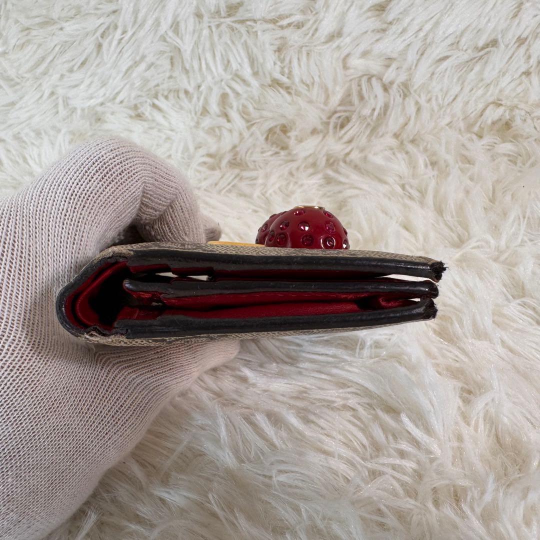 GUCCI グッチ 折財布 PVC レザー GGスプリーム チェリー 赤 箱付き