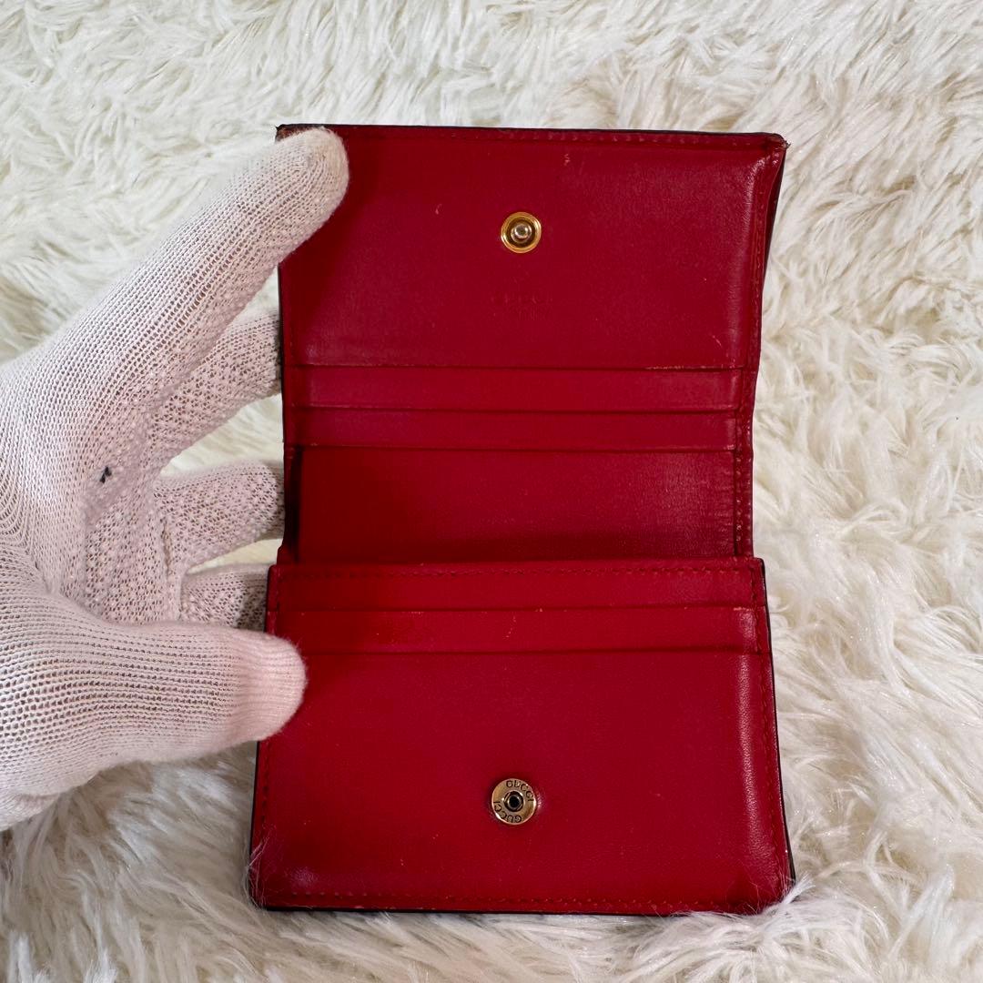 GUCCI グッチ 折財布 PVC レザー GGスプリーム チェリー 赤 箱付き